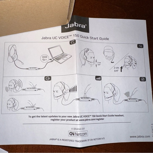 New Never Used Jabra UC Voice 150 Duo Corded Headband Headset Hands Free - Picture 9 of 14